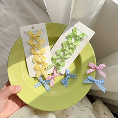 5pcs Rectangle Bow Hair Clips Set for Baby Girls