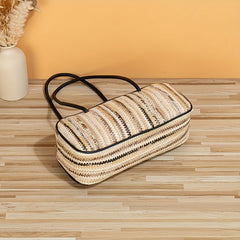 Colorful Straw Woven Shoulder Bag Large Capacity