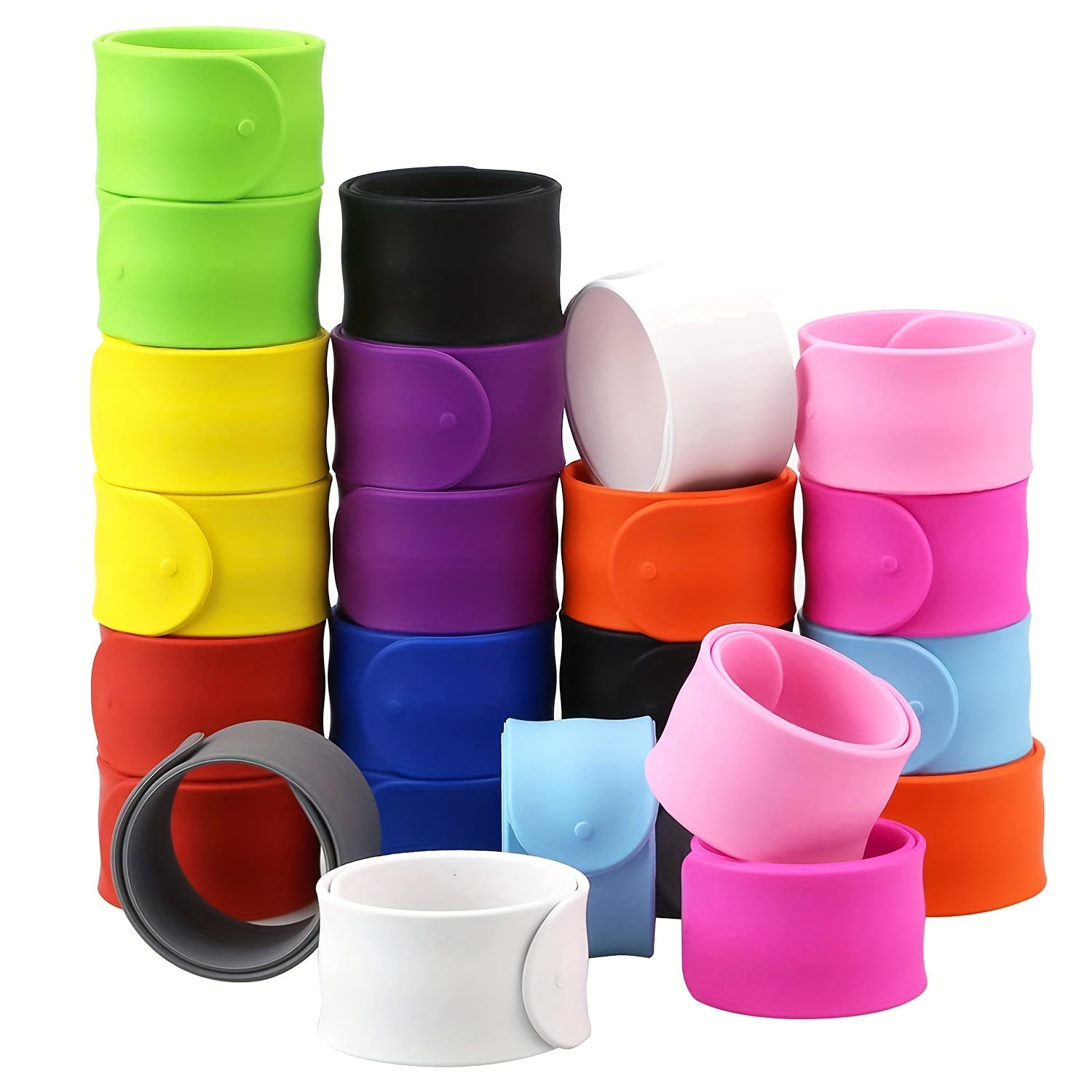 2Pcs Silicone Slap Bracelet Snap Wristband