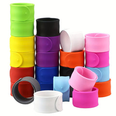 2Pcs Silicone Slap Bracelet Snap Wristband