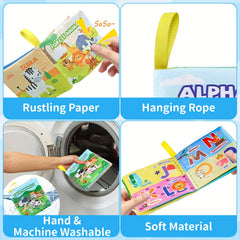 WEIFF Soft Cloth Baby Book Toy Colorful Animal & Alphabet Bath Book