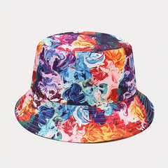 Tie Dye Reversible Bucket Hat Laser Print Unisex Basin Hat