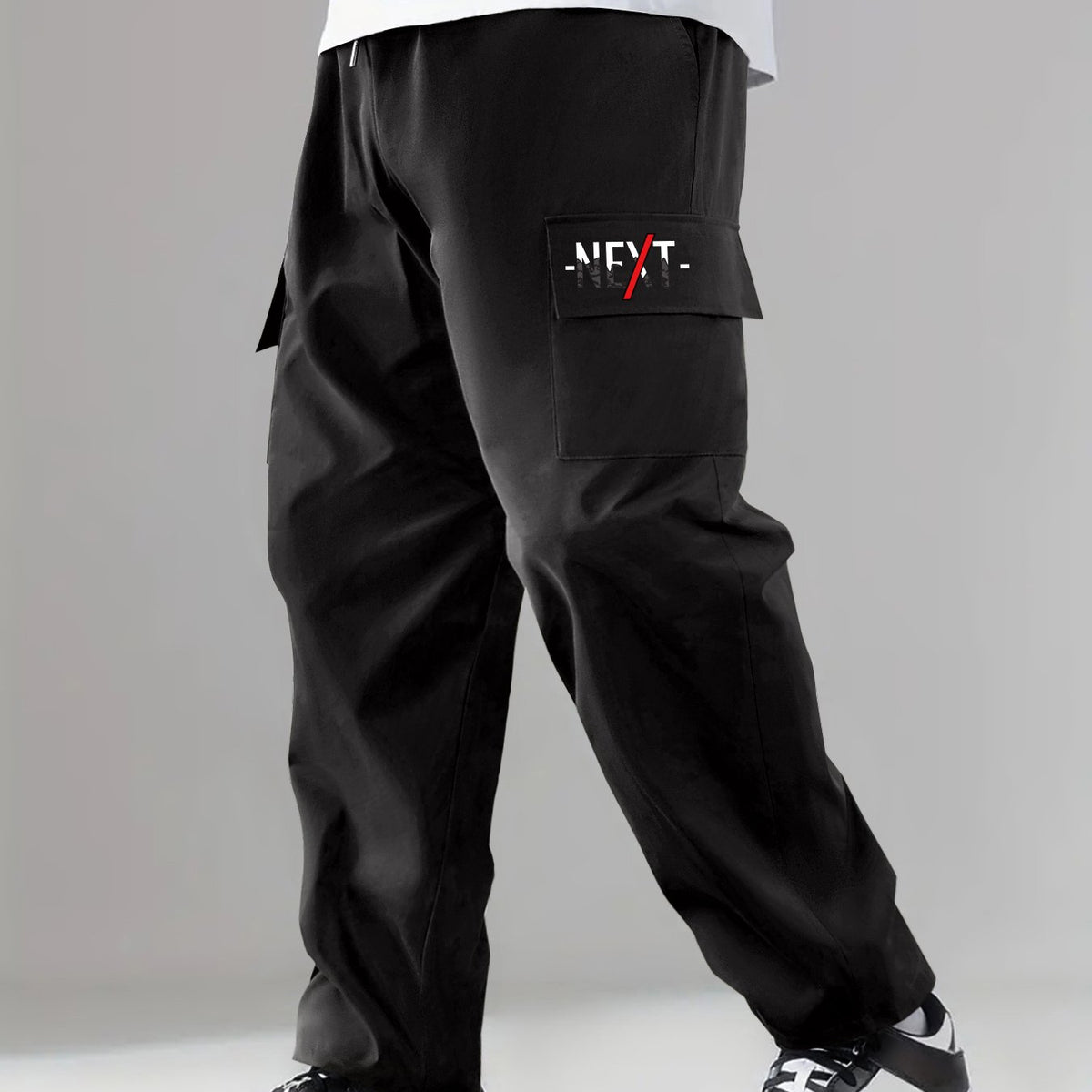 Classic Cargo Pants Men Drawstring Loose Straight Leg Outdoor