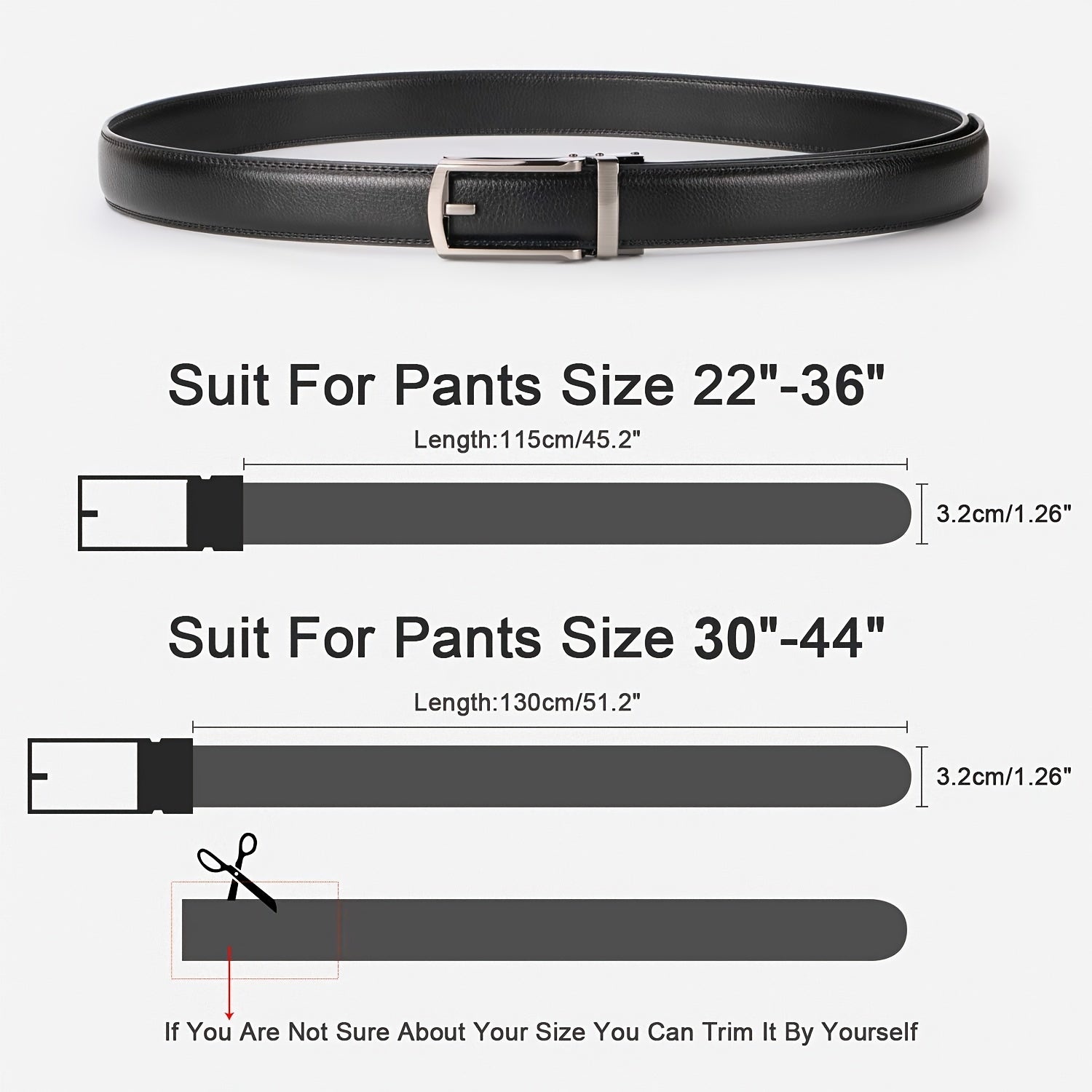 Ruaite Men's Auto Buckle Leather Belt
