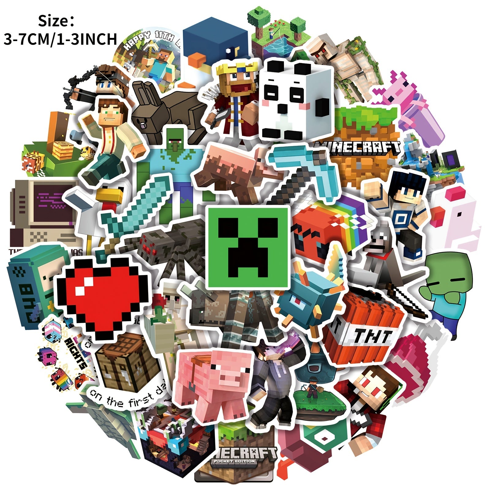 50pcs Pixel Square Series Stickers for Suitcase Notebook Water Cup
