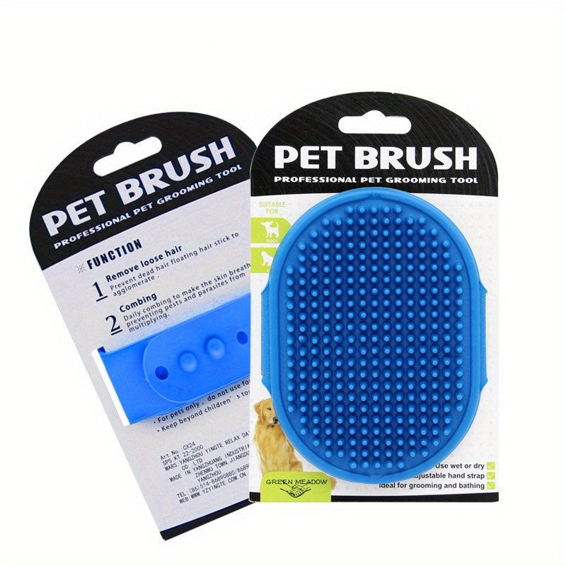 2 in 1 Pet Bath Brush and Massage Glove for Cats and Dogs