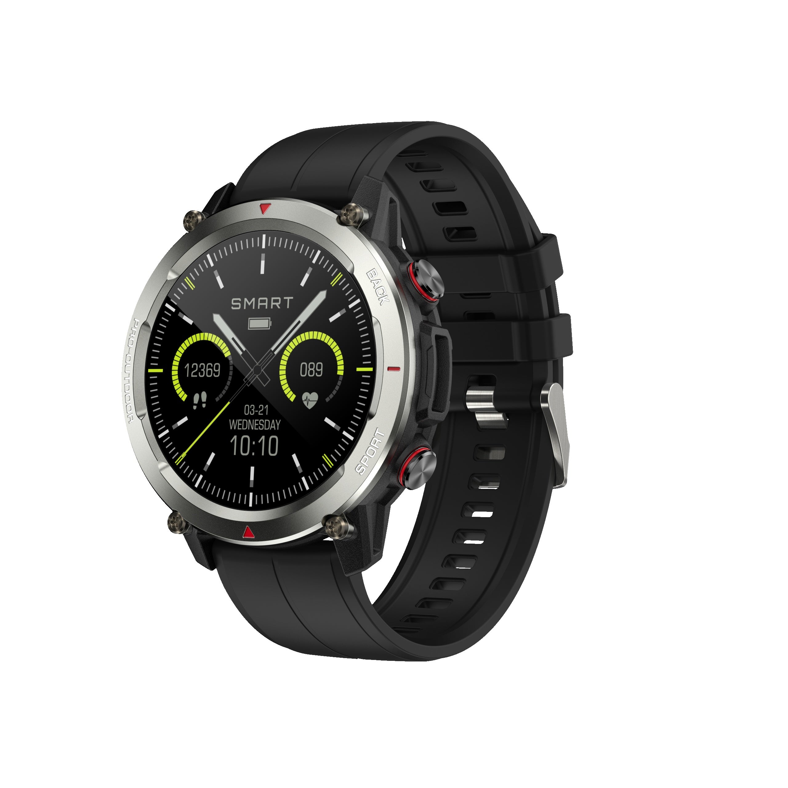 Round Smart Watch Silicone Band Full Touch Screen Wireless Calling Waterproof