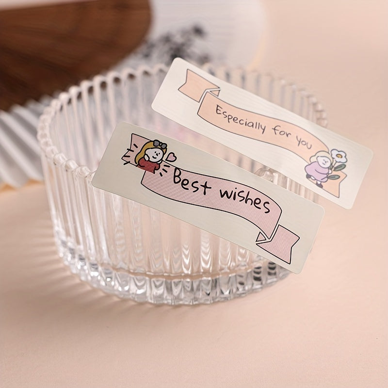 Thank You Theme Square Seal Stickers 120 PCS Roll