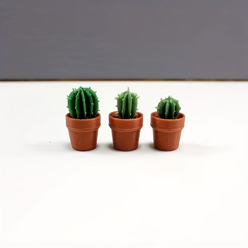 Small Flower Succulent Cacti Green Plant Pots Home Layout Models
