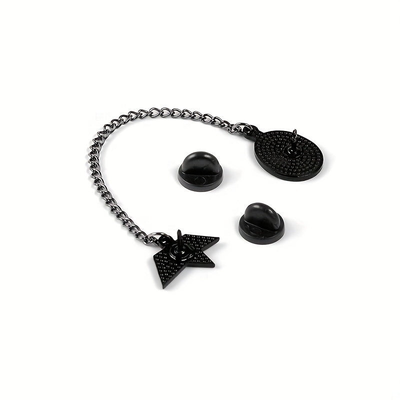 Paper Boat Red Balloon Long Chain Brooch Enamel Lapel Pin For Men
