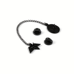 Paper Boat Red Balloon Long Chain Brooch Enamel Lapel Pin For Men