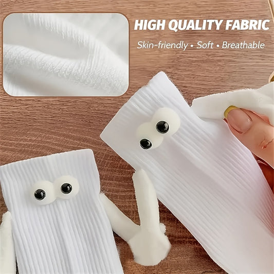 2 Pairs Men's Magnetic Crew Socks Novelty Cotton Winter Style