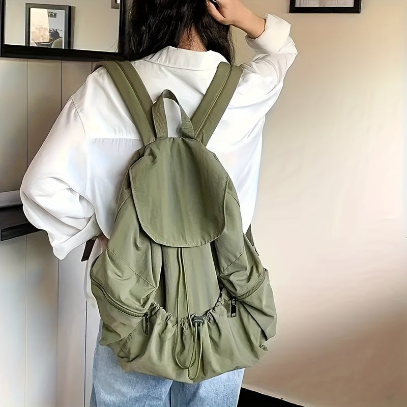 Washable Fabric Drawstring Backpack School Bag Men Women