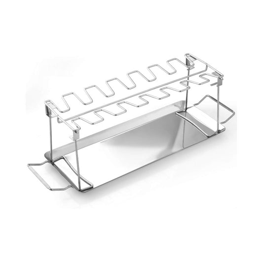 Chicken Leg Rack 14 Slot Stainless Steel with Drip Pan