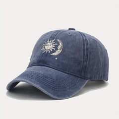 Sun And Moon Print Baseball Cap Retro Outdoor Sunshade Hat