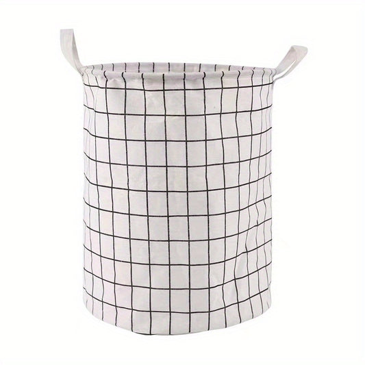 Plaid Storage Basket Foldable Dirty Clothes Household Organizer