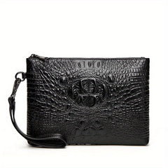 Men's Crocodile Clutch Bag Business Wear Envelope Handbag