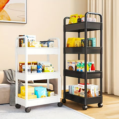 2 Layer Under Desk Storage Cart - Space Saving Organizer for Various Items