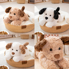 Plush Dog Toy Adorable Brown & Puppy Designs Soft Polyester for Holiday Decor