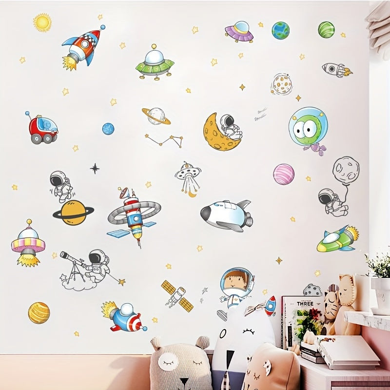 Basketball Boy Cartoon Astronaut Wall Sticker