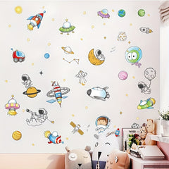 Basketball Boy Cartoon Astronaut Wall Sticker
