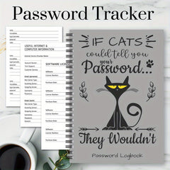 Cat Spiral Password Notebook: Login Recording