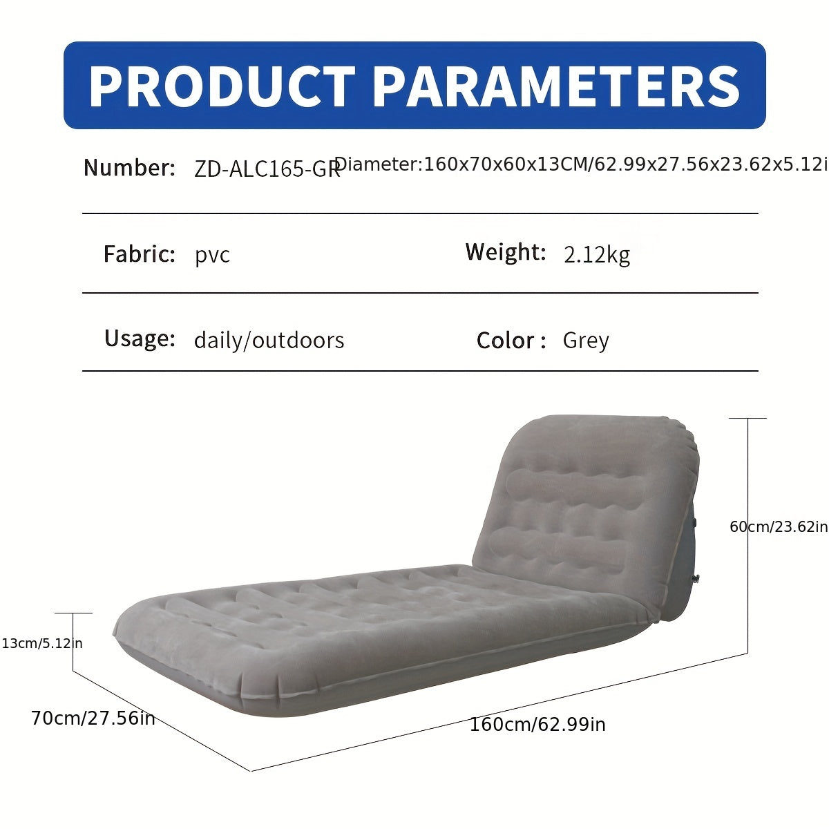Adjustable Inflatable Air Sofa Bed for Tent Outdoor Activity
