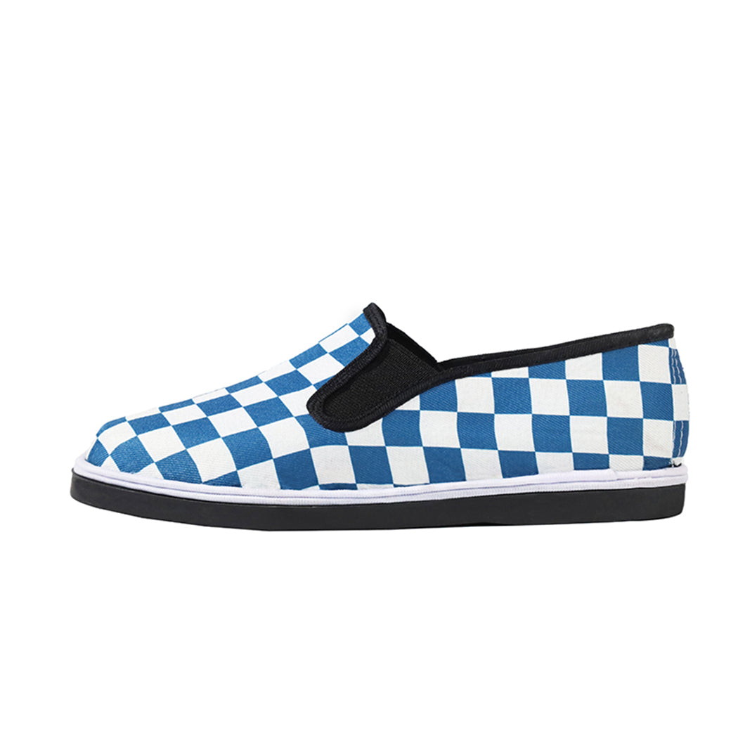 Women's Checker Pattern Canvas Shoes Slip On Flat Loafers