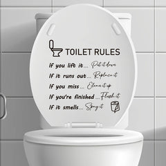Waterproof Toilet Decorative Sticker 11 Inches Self Adhesive Vinyl Shower Decal
