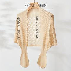 Solid Knitted Shawl Hollow Out Wraps Warm Cape Scarves