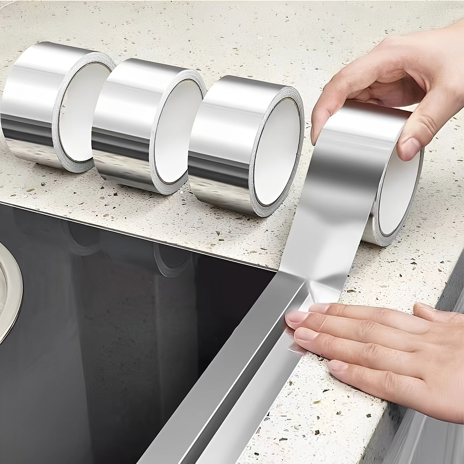 2pcs Silver Aluminum Tape Foil Tape with Adhesive Backing