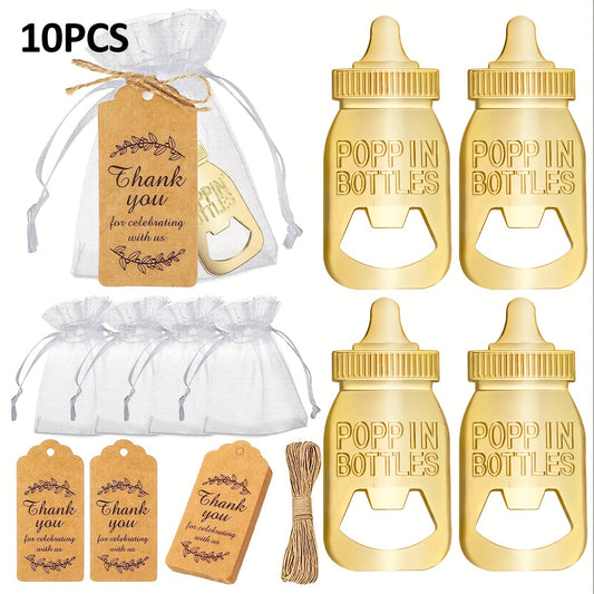 10pcs Retro Bottle Openers Baby Shower Favors For Guests