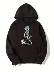 Letter Skeleton Dinosaur Print Boys Hoodie Sweatshirt
