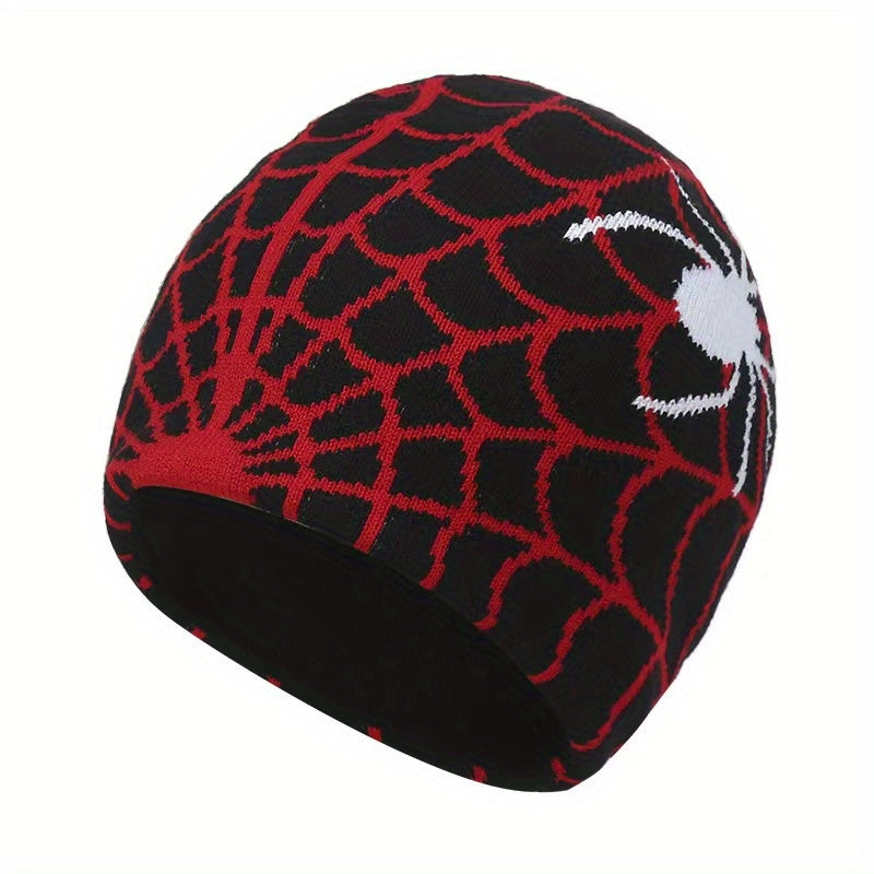 Retro Cotton Brimless Hat with Spider Web Embroidery