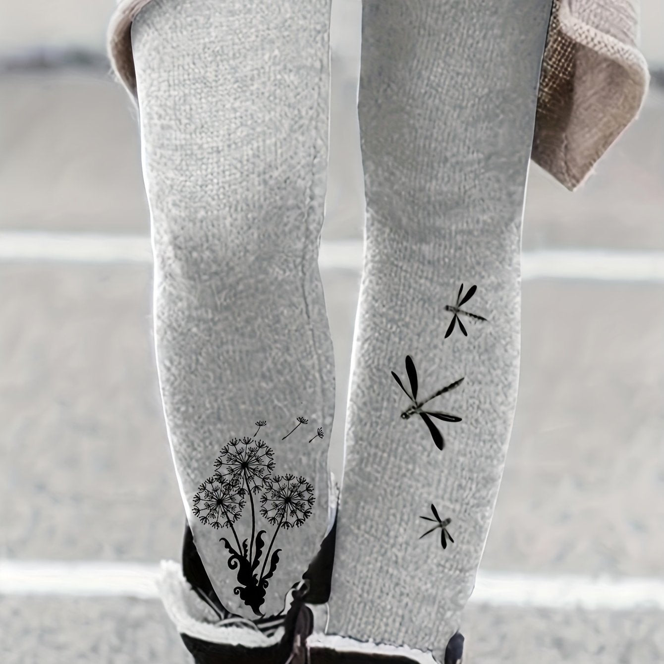 Dandelion & Dragonfly Skinny Leggings High Waist Stretchy Boho
