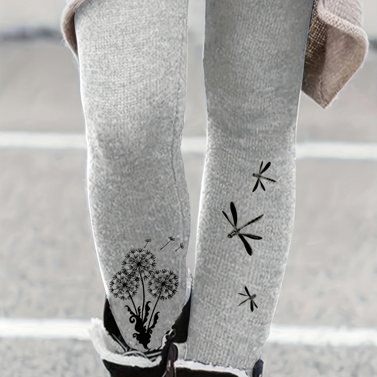 Dandelion & Dragonfly Skinny Leggings High Waist Stretchy Boho