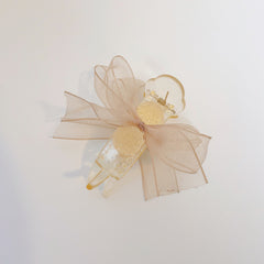 Mesh Bow Decor Hair Clip Large Duck Billed Clip