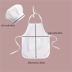 2pcs Baby Chef Hat Set Newborn Photography Props Junior Apron Kitchen Accessorie