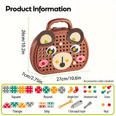 Creative Bear and Dog Design Toy Toolbox for Assembly