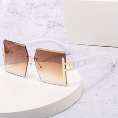 Oversized Square Frame Sunglasses Gradient Lens Glasses