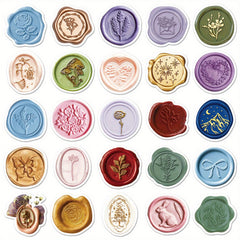 50pcs Self Adhesive Mushroom & Floral Stickers for Bottles Laptop
