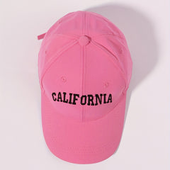 CALIFORNIA Pink Embroidery Baseball Cap Lightweight Adjustable