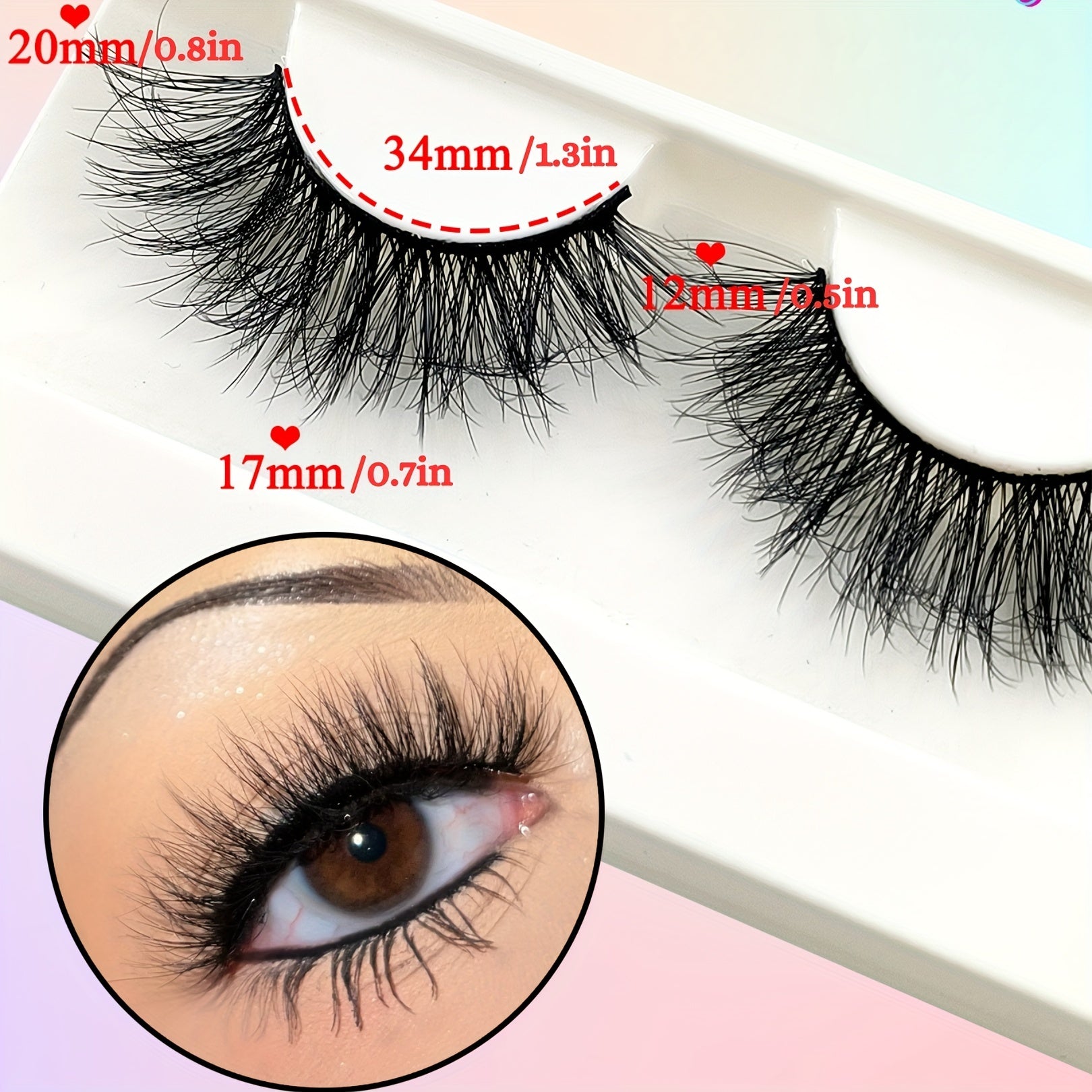 3 Pairs Fluffy Faux Mink False Eyelashes Wispy Natural Look