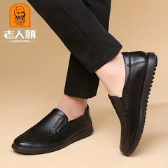 Men's Leather Slip On Shoes for Daily Walking