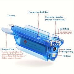 1080P Wi Fi Underwater Fishing Camera 64GB TF Card Rechargeable