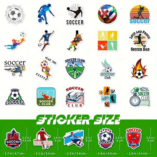 50pcs Football Stickers for Luggage Computer Notebook Soccer Party Favors