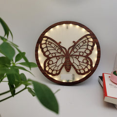 LED Butterfly Creative Lamp Wooden Hanging Home Decoration