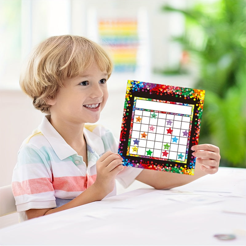 10 Packs Classroom Incentive Chart with 600 Star Stickers
