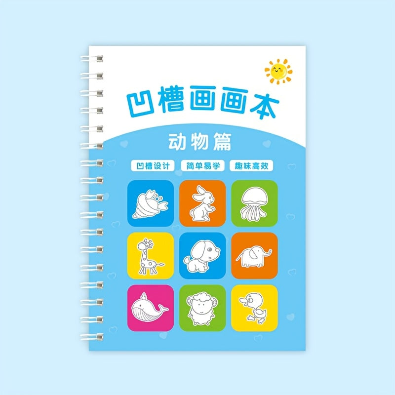 Reusable 3D Groove Writing Board for Learning Numbers & Letters