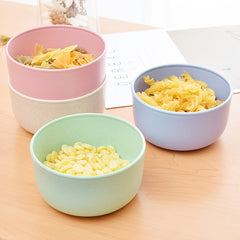 4pcs Portable Plastic Rice Bowls for Camping & Picnics